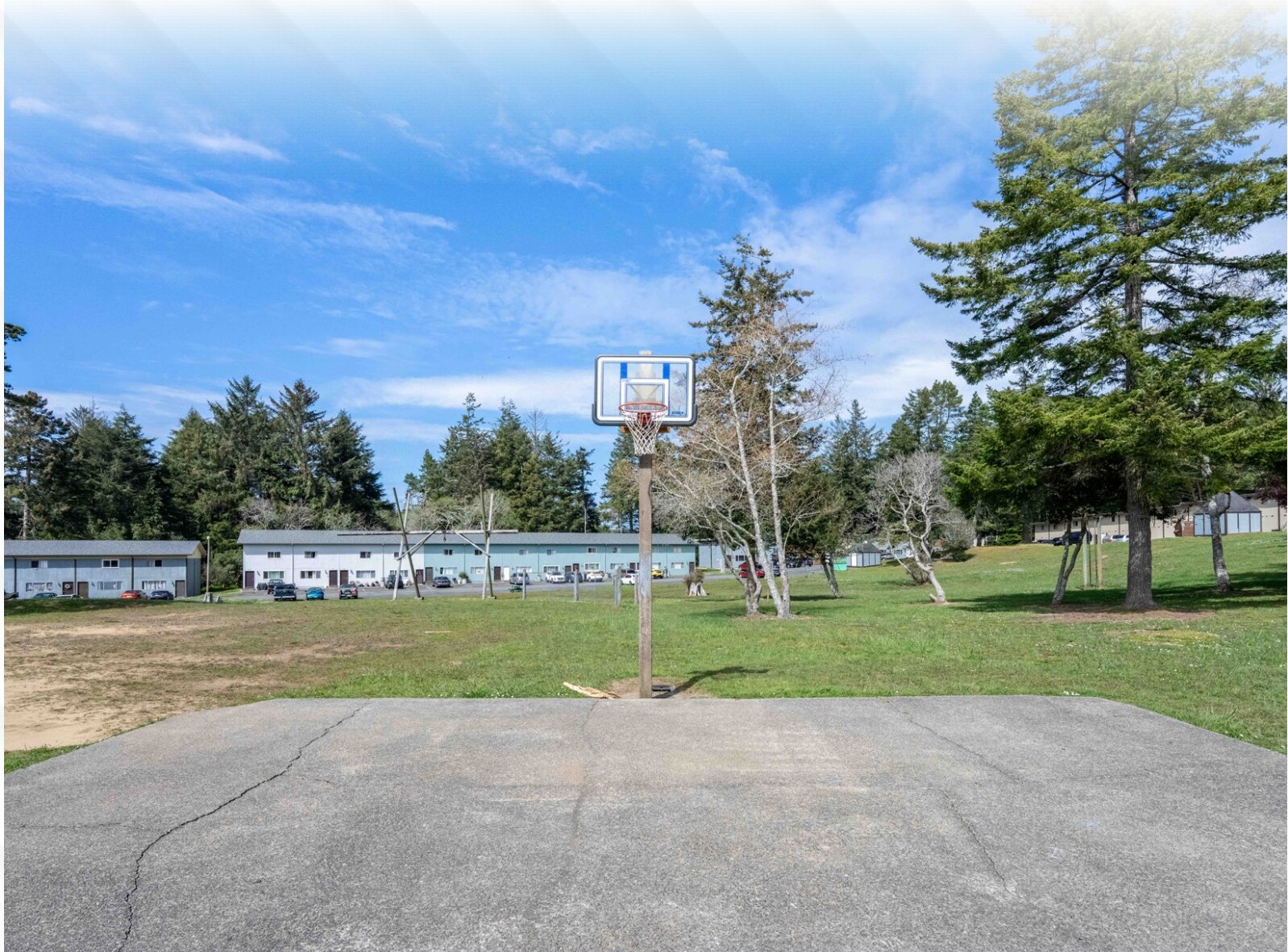 Basketball court on the central greenspace